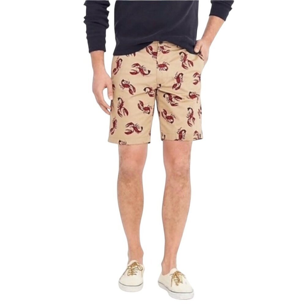 J.Crew Chino Lobster Shorts 30 Men Coastal Graphic Brunch Party